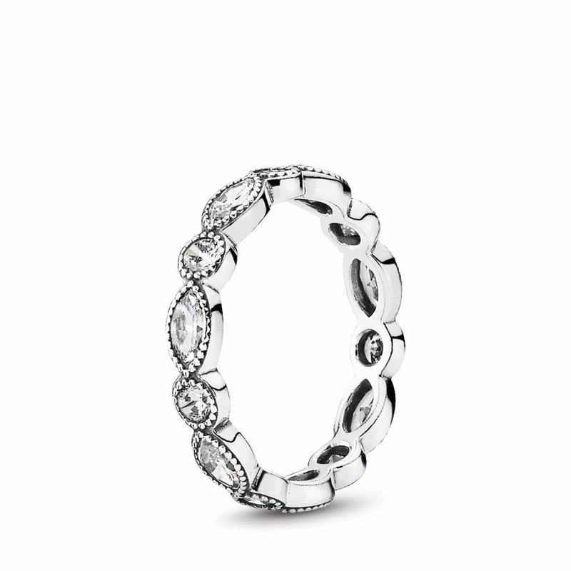 Pandora Allustackable Ring Brilliant Marquise Stackable Ring Ireland - Sterling Silver/Cubic Zirconi